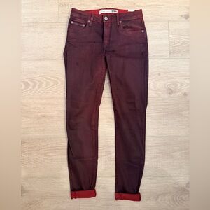 Lovers + Friend Women's Slim Fit Burgundy Jeans